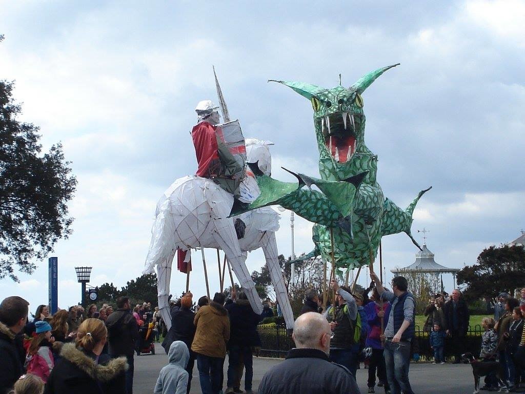 St. George and the Dragon fighting